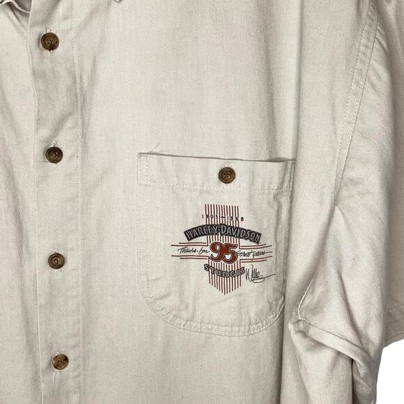 Harley Davidson 95 Years Sturgis Button Up Short Sleeve Motorcycle Shirt XL - Picture 3 of 7